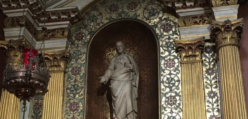 Image of Sacred Heart of Jesus statue at St Mary's Pro Cathedral in Dublin, Ireland